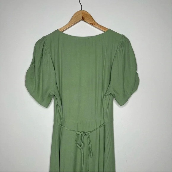 Madewell Gatehouse Green Leedra Button-Front Midi Dress Size 10 - Picture 9 of 15